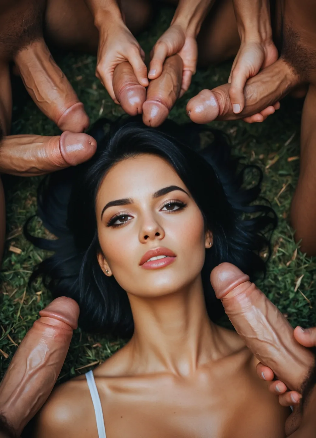 Brunette Gangbang AI Porn